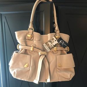 B Makowsky Eden Shopper Tote in Bone, NWT